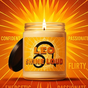 Leo Zodiac Candle: Astrology Gift, Shine Loud Decor