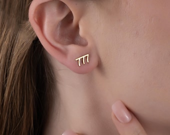 Personalized Number Stud Earrings, Luck Number Stud, Minimalist Earrings, Angel Number Stud, Dainty Stud Earring, Gift For Her, Gift For Mom