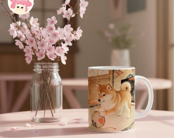 Japanese Shiba Inu Mug | Dog Lover Ceramic Coffee Cup Gift
