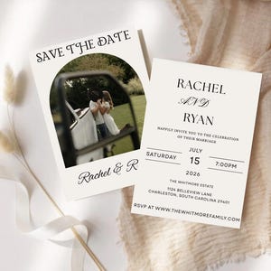 Wedding Invitation Template with Photo, Minimalist Wedding Invite Download, Minimalist Wedding Invite, Modern Photo Wedding Invitation