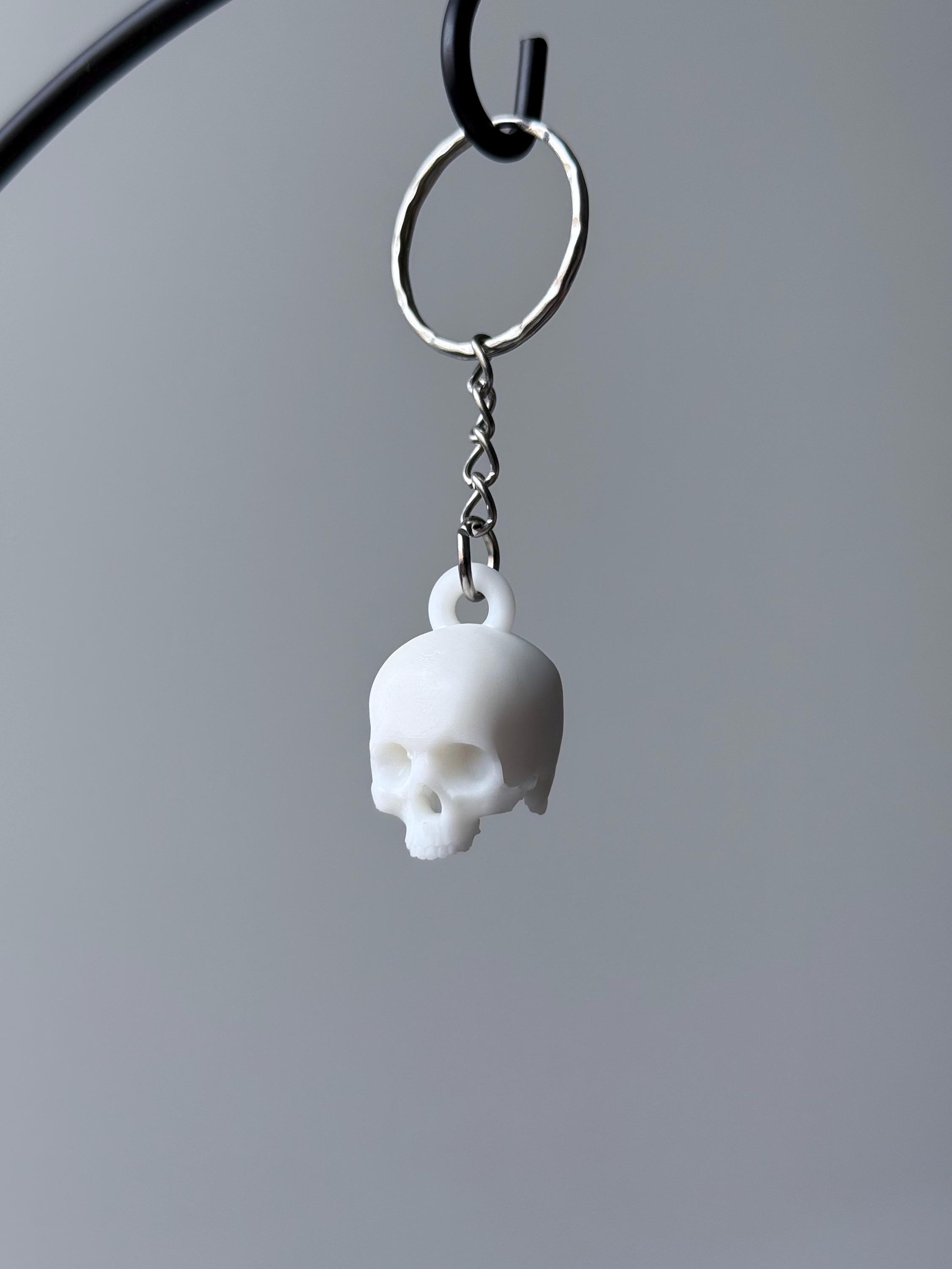 3D Printed Resin Skull Keychain: Gothic Halloween Keyring - Etsy