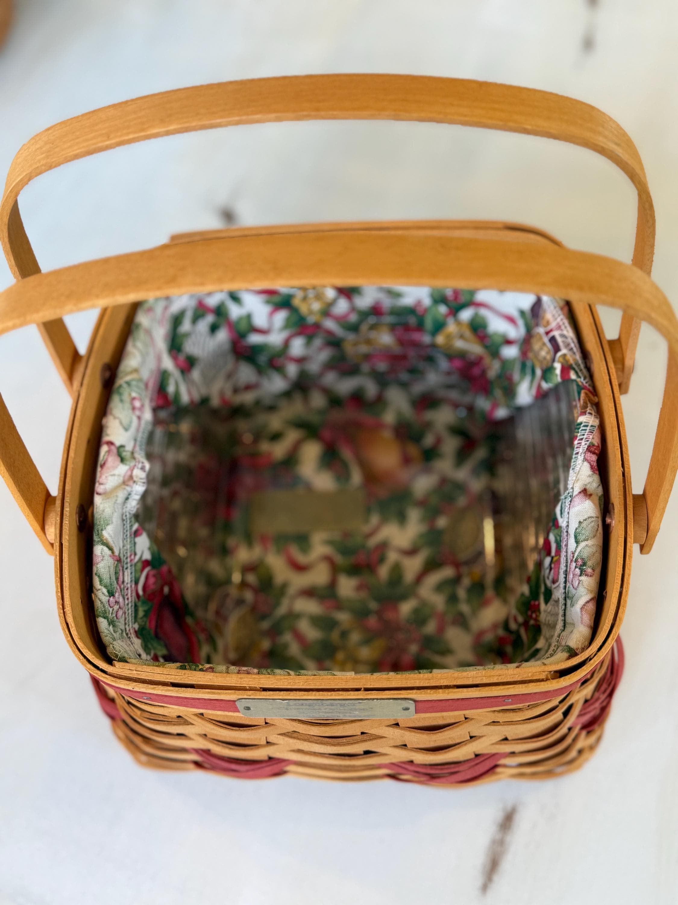 Longaberger 2000 Edition Christmas Collection Deck The Halls Basket Combo