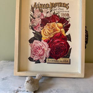 Handcrafted, vintage inspired, shabby chic, cottage core/country, floral designed art in wooden frame