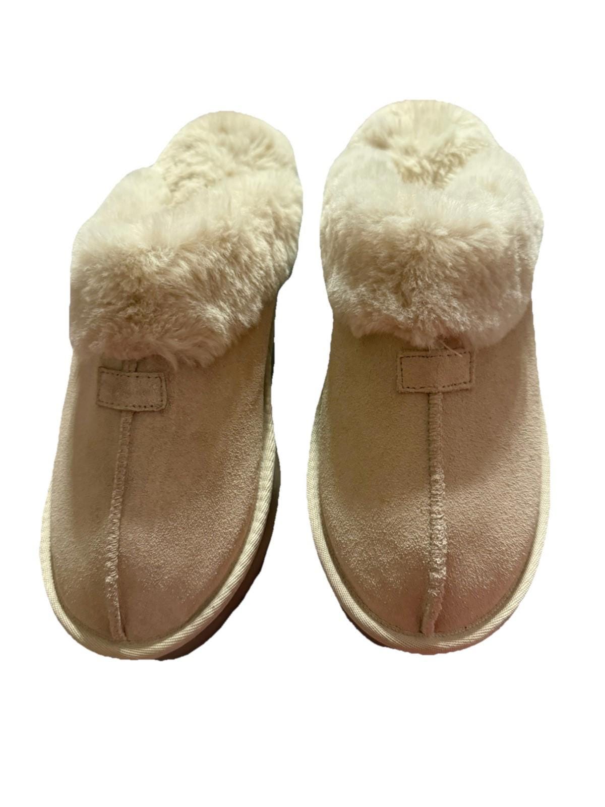 FASHION MEN’S Tan Faux Fur Split-Toe Slide Sandals Faux Fur Slides for Men - Etsy main image 3