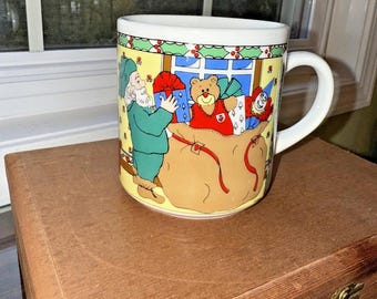 Vintage Christmas Coffee Mug Cup Santa Claus Mug Christmas drinkware vintage christmas holiday serveware