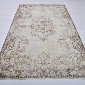 6x9 Anatolian Rug,6x9 Oushak Rug,Neutral Rug,6x9 Turkish Rug,Vintage Rug,Antique Rug,6x9 Rug,Handmade Rug,Living Room Rug,Faded Rug,