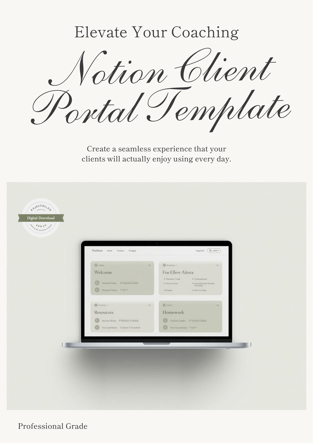 Notion Client Portal Template for Coaches | Editable Client Dashboard ...