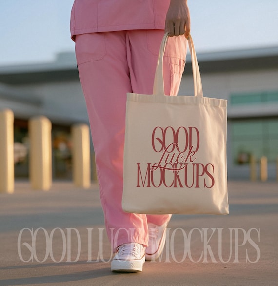 Canvas Tote Bag Nurse Mockup, Cotton Canvas Bag Nursing Mock-up, Tote Mock Up Medical Field Liberty Bags OAD113 Printify Lifestyle Mock