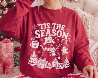 Snowman Sweatshirt, Nostalgic Christmas, Snowman Gifts, Classic Christmas Crewneck, Christmas Sweater, Gildan 18000