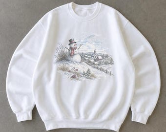 Snowman Sweatshirt, Nostalgic Christmas, Snowman Gifts, Classic Christmas Crewneck, Christmas Sweater, Gildan 18000