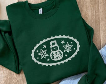 Snowman Sweatshirt, Nostalgic Christmas, Snowman Gifts, Classic Christmas Crewneck, Christmas Sweater, Gildan 18000
