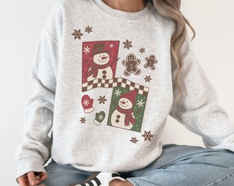 Snowman Sweatshirt, Nostalgic Christmas, Snowman Gifts, Classic Christmas Crewneck, Christmas Sweater, Gildan 18000