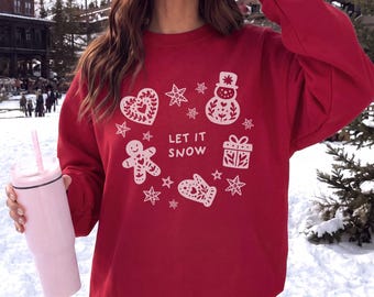 Sudadera de muñeco de nieve, Navidad nostálgica, Regalos de muñeco de nieve, Sudadera clásica navideña de cuello redondo, Suéter navideño, Gildan 18000