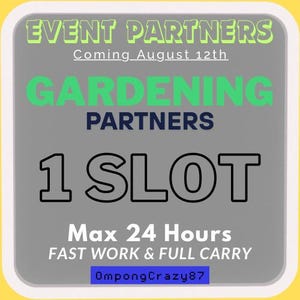 1 Slot - GARDENING Partners Event Monopoly_Go!_ SUMMER ESCAPE - Event on August 12th - Fast Work & Full Carry Service