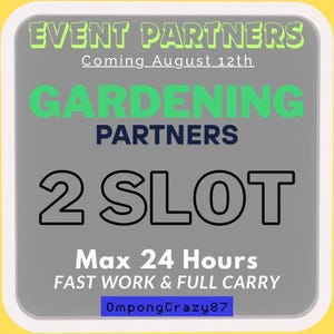 2 Slot - GARDENING Partners Event Monopoly_Go!_ SUMMER ESCAPE - Event on August 12th - Fast Work & Full Carry Service