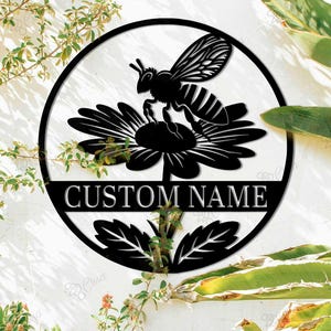 Custom Honey Bee Farm Sign, Personalized Bee Hive Sign, Bee Keeper Gift, Bee Decor, Beehive Decor, Bee Farm Sign, Gardener Gift