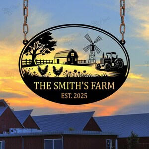 Custom Farm Animal Sign,Metal Farmhouse Name Sign,Farmhouse Yard Sign, Farmer Gift, Metal Barn Sign