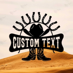 Personalized Cowboy Name Sign,Western Cowboy Metal Sign, Cowboy Man Cave Decor, Cowhat Decor, Cowboy Gift