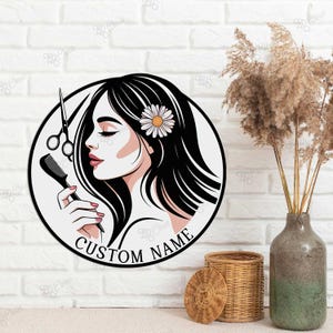 Custom Barber Shop Metal Wall Art, Personalized Barber Shop Metal Sign, Shop Haircut Metal Wall Decor, Hair Salon Metal Sign,
