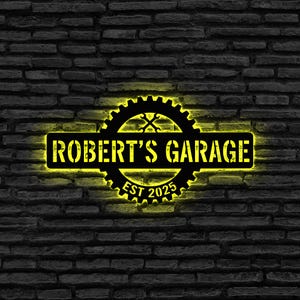 Benutzerdefinierte Garage Metallschild, Name Garage Dekor, Vintage Car Shop Wandkunst, Vintage Garage Metallschild, Garagendekorschild