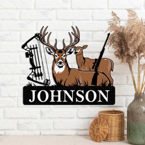 Custom Hunting Metal Sign, Deer Hunting Sign, Personalized Hunter Name Sign, Cabin Decor, Man cave Sign, Hunter Gift, Outdoor Decor