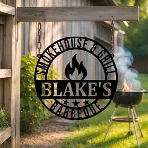 Custom Grill Sign,BBQ Pit Metal Sign,Grill Master Metal Sign,Barbecue Decor,Smokehouse Wall Art,Backyard BBQ Decor