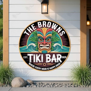 Custom Tropical Tiki Bar SignTiki Bar Sign,Tiki Bar Sign,Tiki Bar Wall Art,Tiki Bar Custom Sign,Backyard Decor, Home Decor