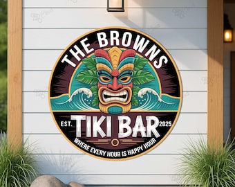 Custom Tropical Tiki Bar SignTiki Bar Sign,Tiki Bar Sign,Tiki Bar Wall Art,Tiki Bar Custom Sign,Backyard Decor, Home Decor
