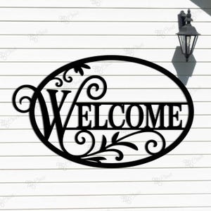 Custom Wellcome Name Sign,Personalized Last Name Sign,Metal Wall Sign, Family Metal Name Sign, Family Metal Art