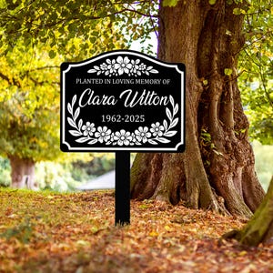 Custom Memorial Tree Sign With Stake,Personalized Tree Metal Garden Marker,Tree Garden Sign,Tree Plaque Marker,Metal Name Plate,Tree Decor