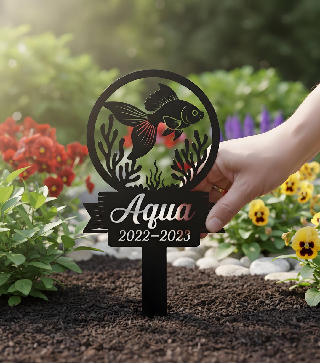 Custom Fish Memorial Grave Marker: Personalized Pet Loss Gift - Etsy
