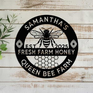 Custom Honey Bee Farm Sign, Personalized Bee Hive Sign, Bee Keeper Gift, Bee Decor, Beehive Decor, Bee Farm Sign, Gardener Gift