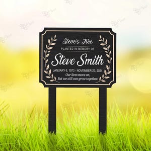 Custom Memorial Tree Sign With Stake,Personalized Tree Metal Garden Marker,Tree Garden Sign,Tree Plaque Marker,Metal Name Plate,Tree Decor