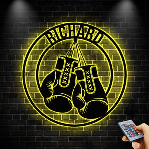 Custom Boxing Gloves Sign Led Light,Boxing Gloves LED Sign,Boxing Room LED Sign, Boxing Wall Light , Wall Decor for Home Gym,Gym Decor