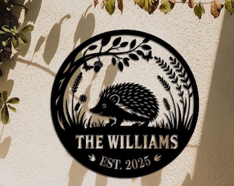 Custom Hedgehog Metal Sign,Hedgehog Wall Sign,Metal Hedgehog Garden Art,Garden Decor, Hedgehog Lover Gift, Gardener Gift