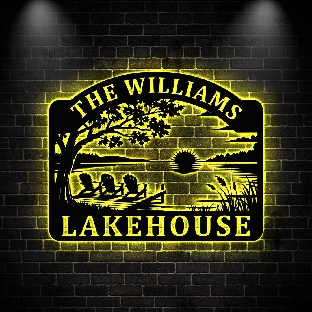 Personalized Lake House Metal, Custom Family Name Outdoor Decor ...