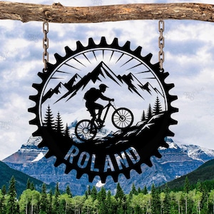 Custom Mountain Biker Metal Wall Art, Mountain Bike Decor,Biker Wall Sign,Mountain Bike Gift, Mountain Decor