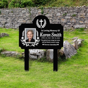 Custom Photo Memorial Stake, Photo Grave Marker, Outdoor Memorial Plaque, Memorial Garden Sign, Remembrance Plaque, Sympathy Gift