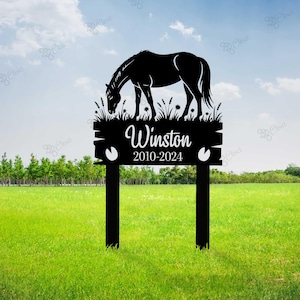 Custom Horse Memorial Sign, Horse Grave Marker, Winston Horse Tribute Stake, Pet Outdoor Memorial, Pet Loss Garden Decor
