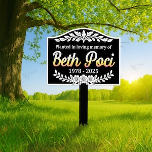 Custom Memorial Tree Sign With Stake,Personalized Tree Metal Garden Marker,Tree Garden Sign,Tree Plaque Marker,Metal Name Plate,Tree Decor