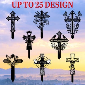 Targa commemorativa a forma di croce personalizzata, lapide a forma di croce personalizzata, croce commemorativa in metallo, palo commemorativo a forma di croce, targa commemorativa a forma di croce