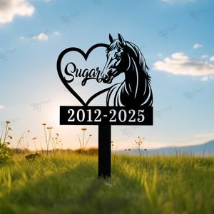 Custom Horse Memorial Sign,Horse Grave Marker,Horse Tribute Metal Sign,Pet Grave Marker,Horse Lover Gift,Pet Grave Marker