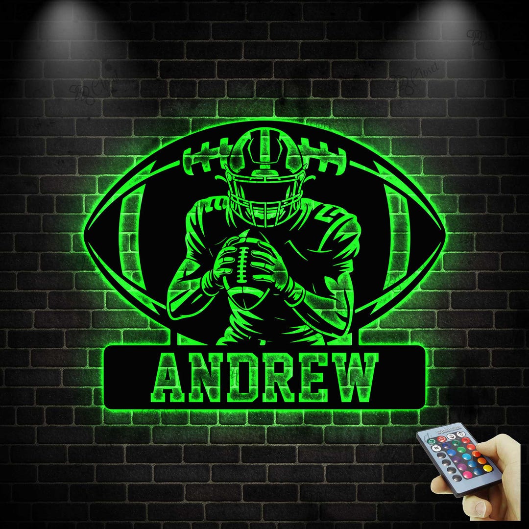 Football Player Sign Examples Custom Football Player Name Sign, Personalized Name and Number Football ...