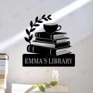 Custom Book Nook Sign, Reading Corner Sign, Custom Book Lover Wall Art, Personalized Library Decor, Cozy Reading Room Sign