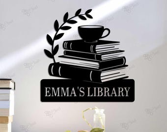 Custom Book Nook Sign, Reading Corner Sign, Custom Book Lover Wall Art, Personalized Library Decor, Cozy Reading Room Sign