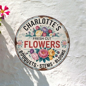 Personalized Vintage Flower Market Sign , Flower Farm Sign,Garden Flower Sign,Fresh Flower Stand Sign, Fresh Cut Flowers Sign,