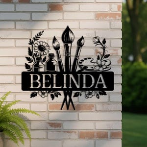 Custom Artist Studio Sign,Art Studio Name Sign,Art Room Sign,Artist Name Wall Sign,Artist Name Metal Decor,Art Lover Gift