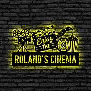 Custom Home Theater LED Sign,Personalized Cinema LED Sign,Home Movie Sign, Film Room Decor,Home Theater Wall Decor
