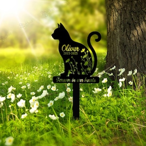 Personalized Memorial Cat Stake, Cat Memorial Plaque, Cat Grave Marker, Cat Memorial Gift, Cat Lover Gift, Pet Loss Gift, Remembrance Stake