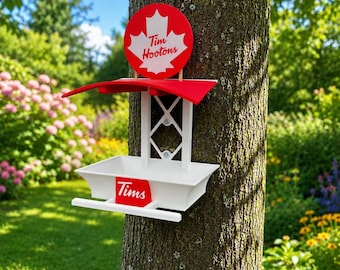 Tim Hootons Fly-Thru Bird Feeder | Canadian Coffee Lover Garden Decor